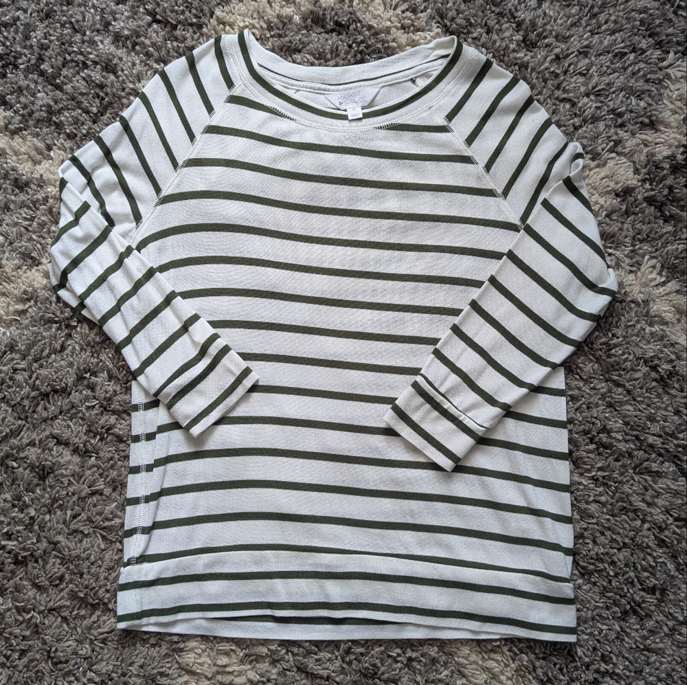 Market & Spruce Green & White Striped Shirt Size M